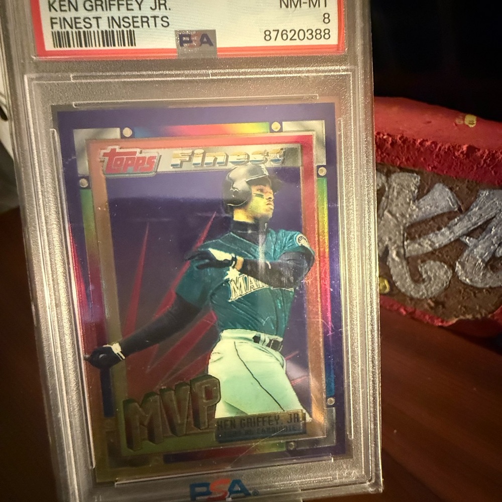 Topps Finest Inserts MVP Card with Teal and Gold Psa 8
